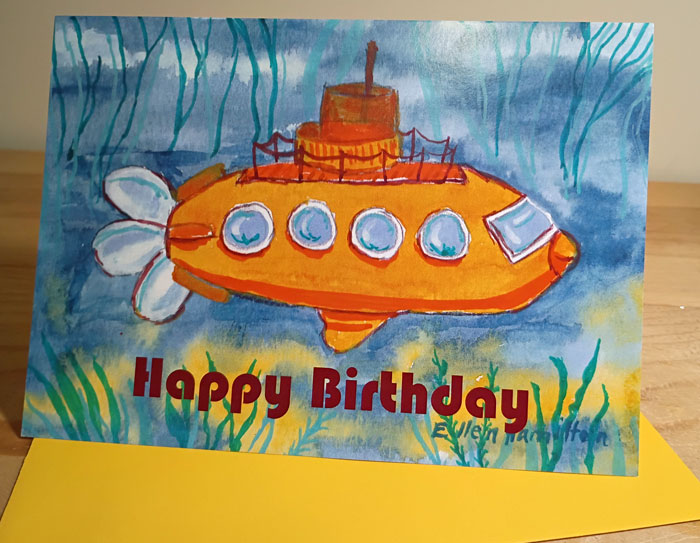Submarine birthday card