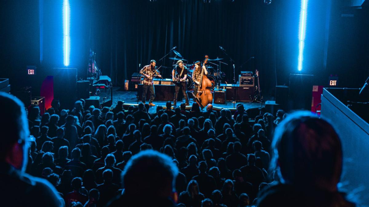 Music band performing on stage