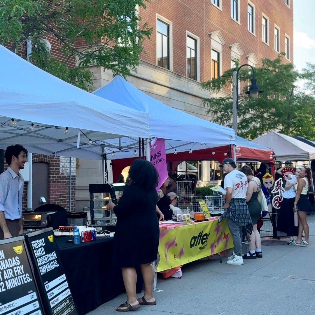 vendor markets on a city street