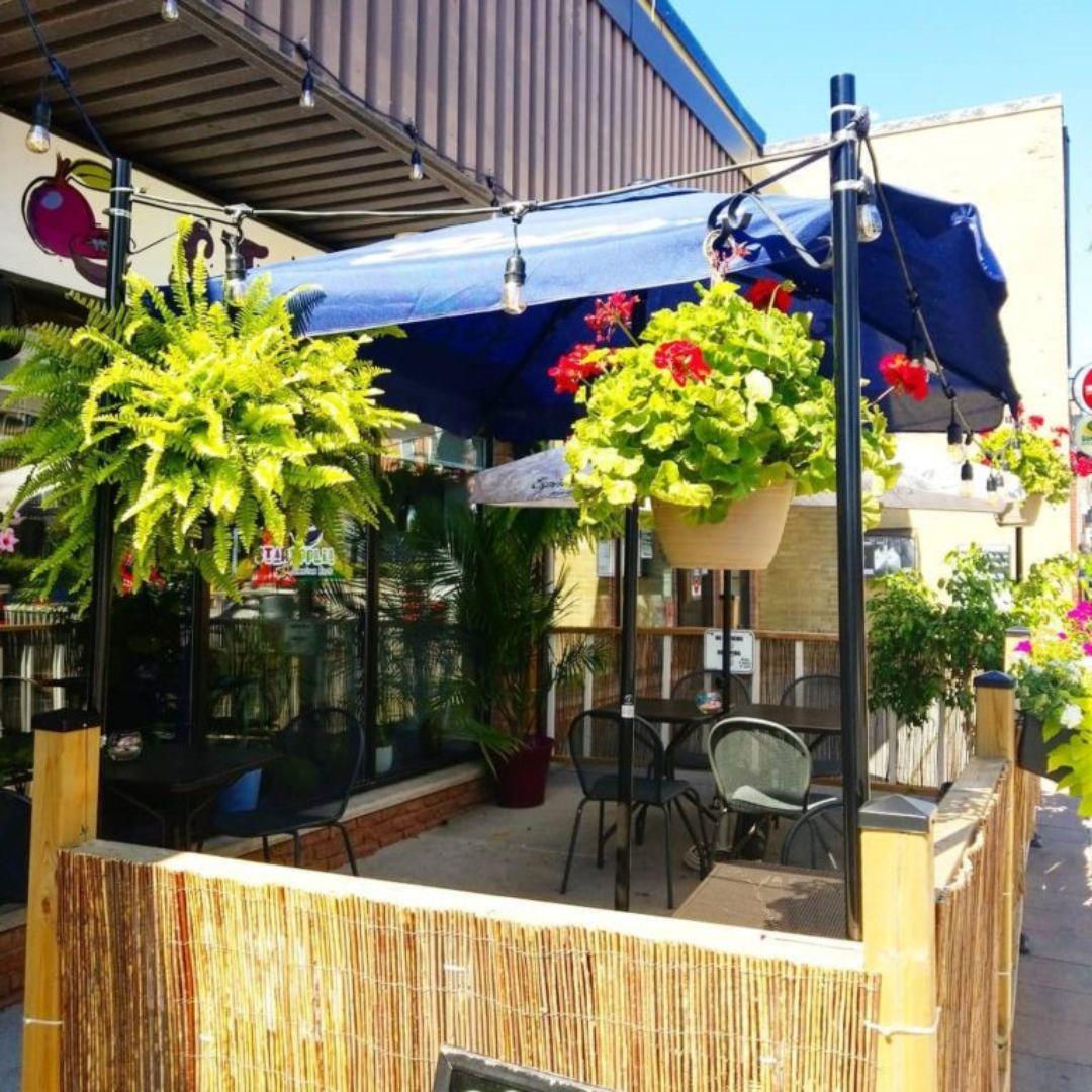outdoor patio with canopy