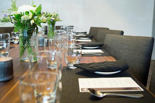 A table with place settings.