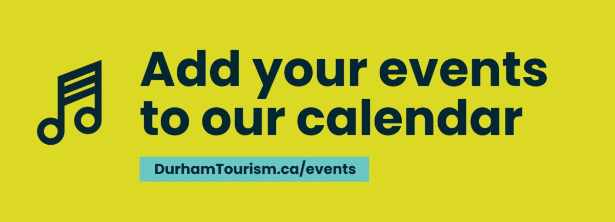 image on left of a music note. text on right: add your events to our calendar.
