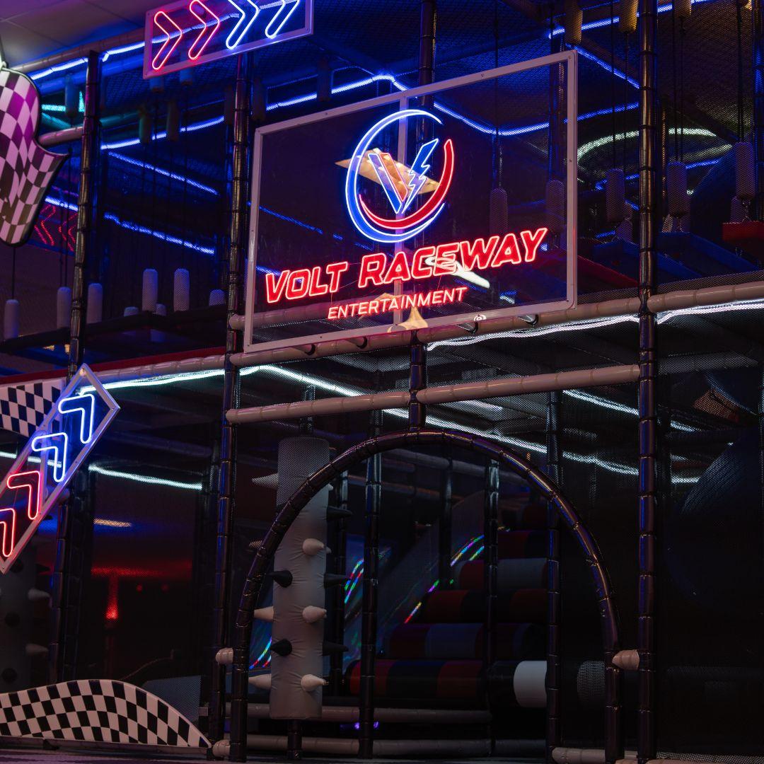 neon sign that says Volt Raceway