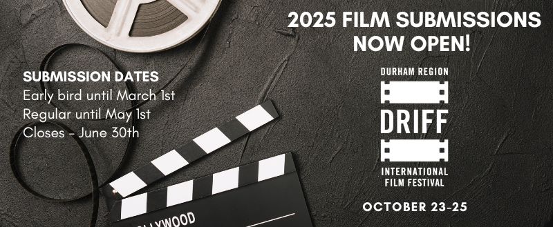 film reel and clapboard with DRIFF logo