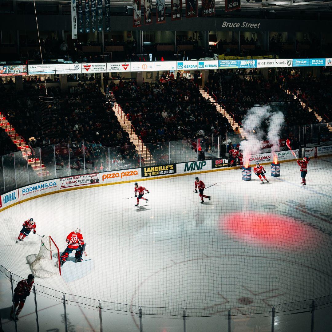 hockey game at arena