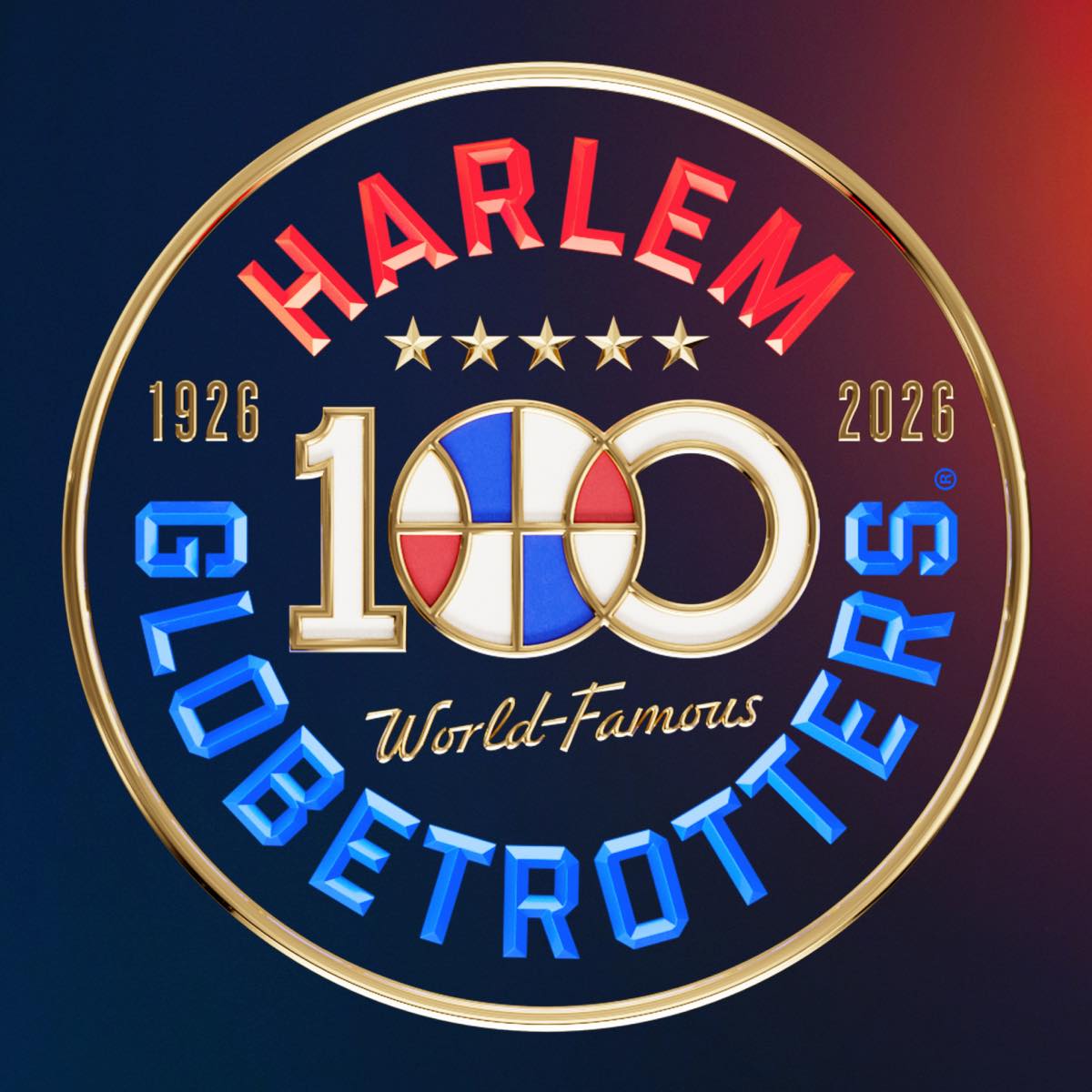 Harlem Globetrotters 100th anniversary logo