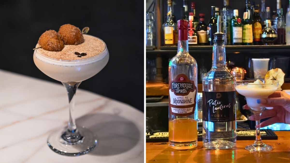 split image of two martinis