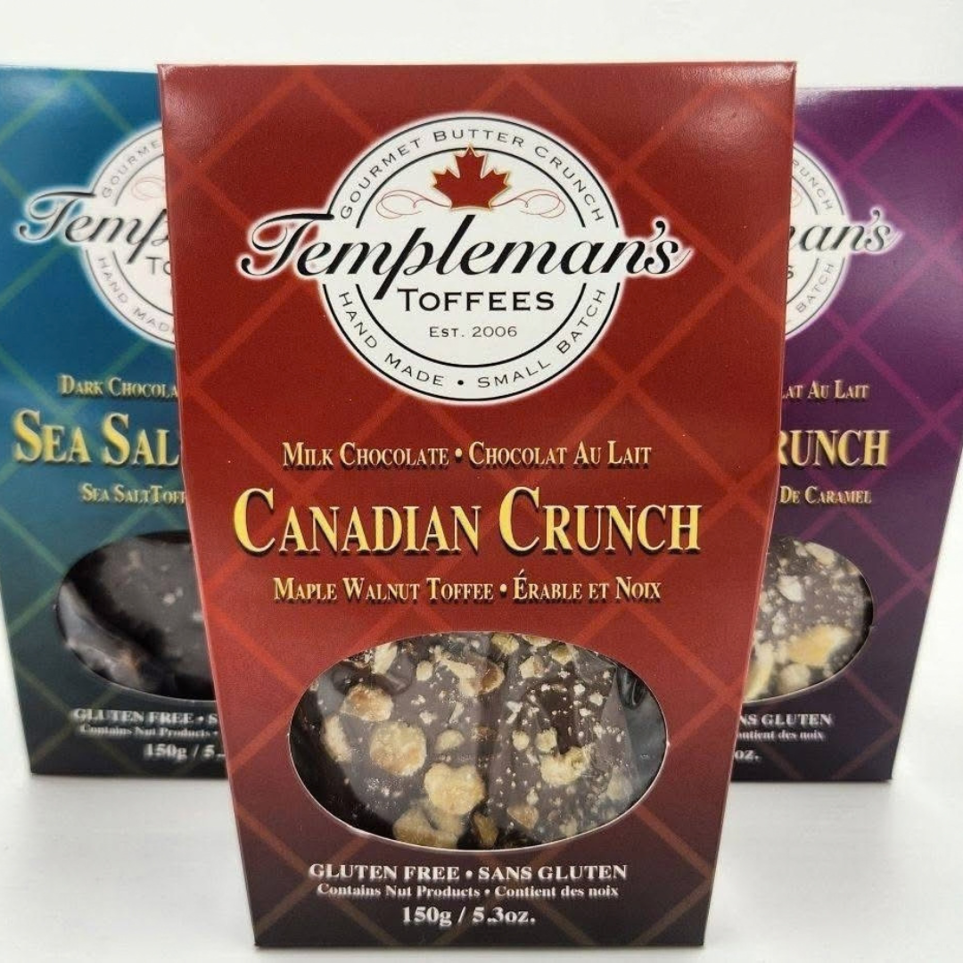 three bags of various types of toffee