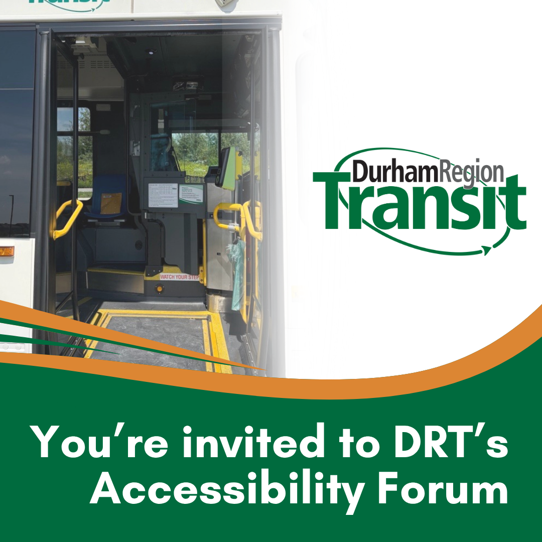 DRT logo and text that reads youre invited to DRTs accessibility forum.