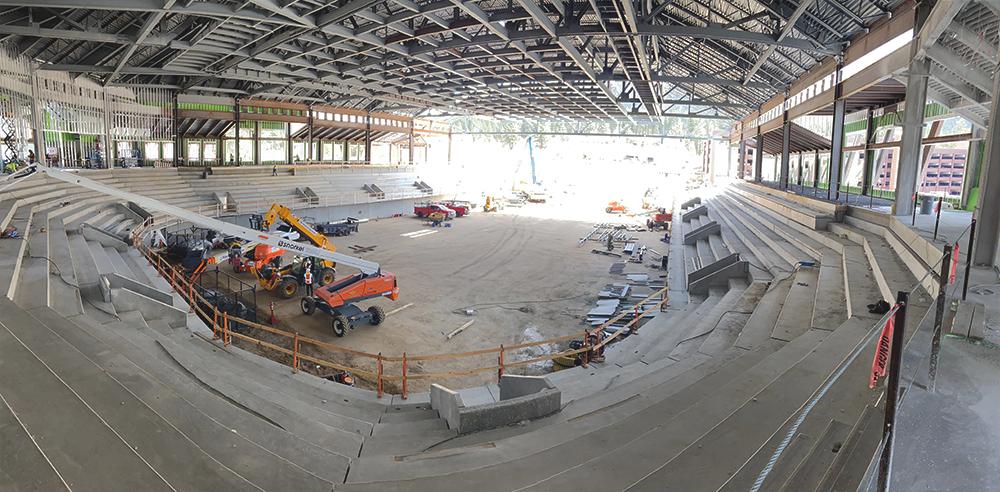 Tahoe South event center - interior under construction