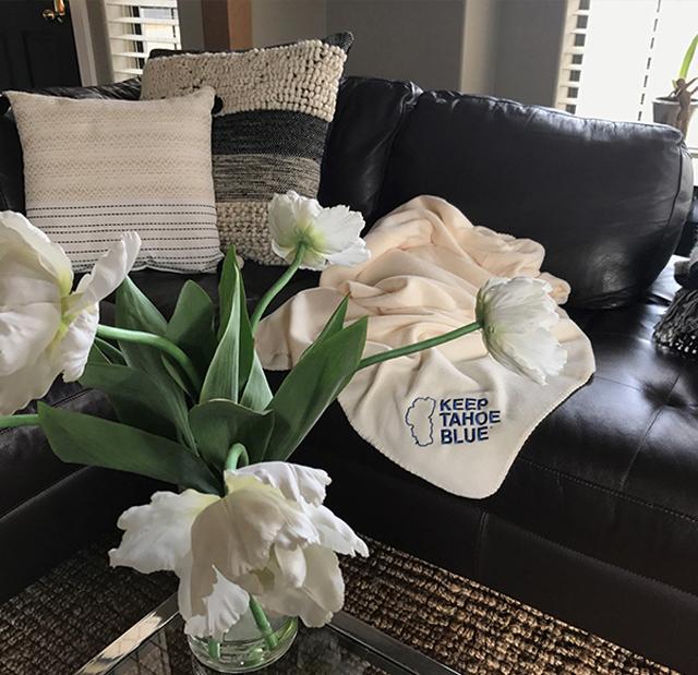 Keep Tahoe Blue Fleece Throw
