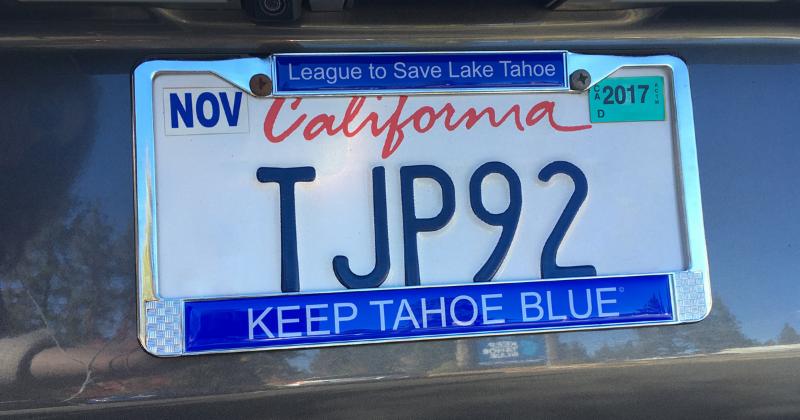 Keep Tahoe Blue license plate