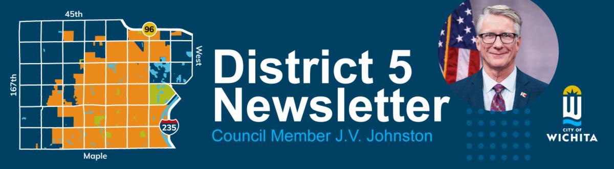 District 5 Newsletter 2026 Masthead with Council Member Johnston