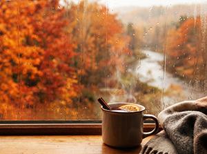 Fall scene with tea
