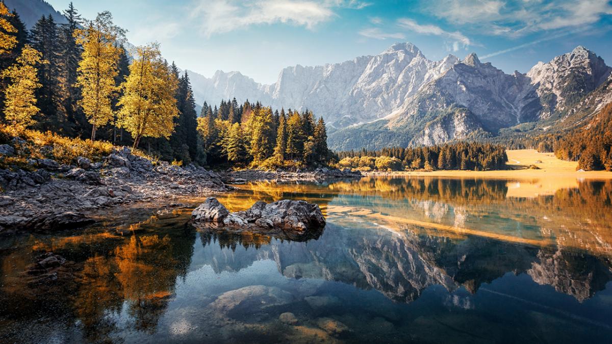 Mountain and lake