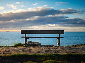 Bench by ocean