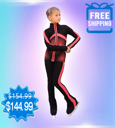 IceDress Fuchsia with Black Figure Skating Dress Avangard