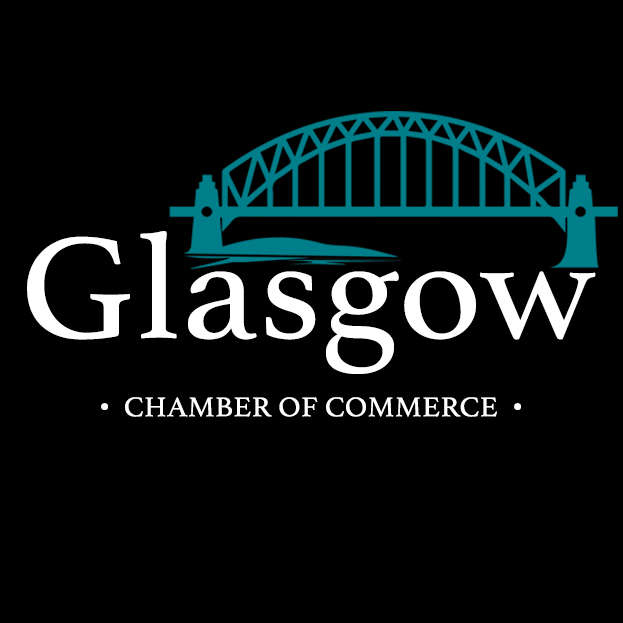 Glasgow Chamber of Commerce logo with drawing of Glasgow Steel Bridge
