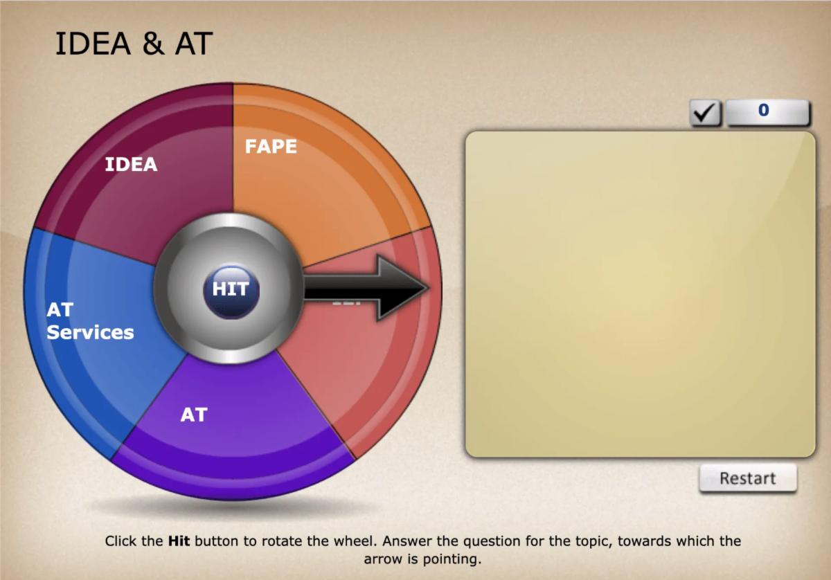 screenshot of spinner activity on dysgraphia