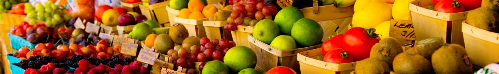 Images of fruits and vegetables at a farmer's market