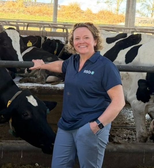 Julie with cows