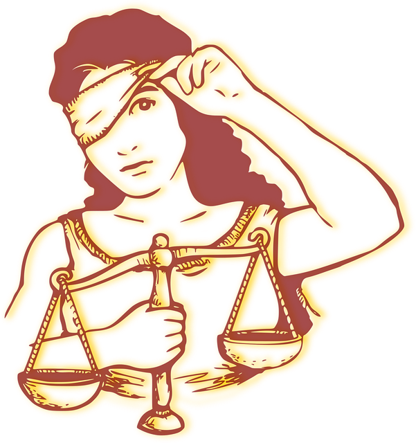 Blindfold Justice that is peeking