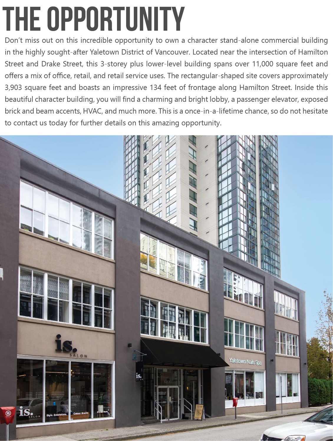 For Sale 1260 Hamilton Street Rare Yaletown Trophy Investment Property