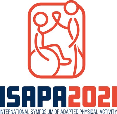 Orange and blue International Symposium of Adapted Physical Activity 2021 logo