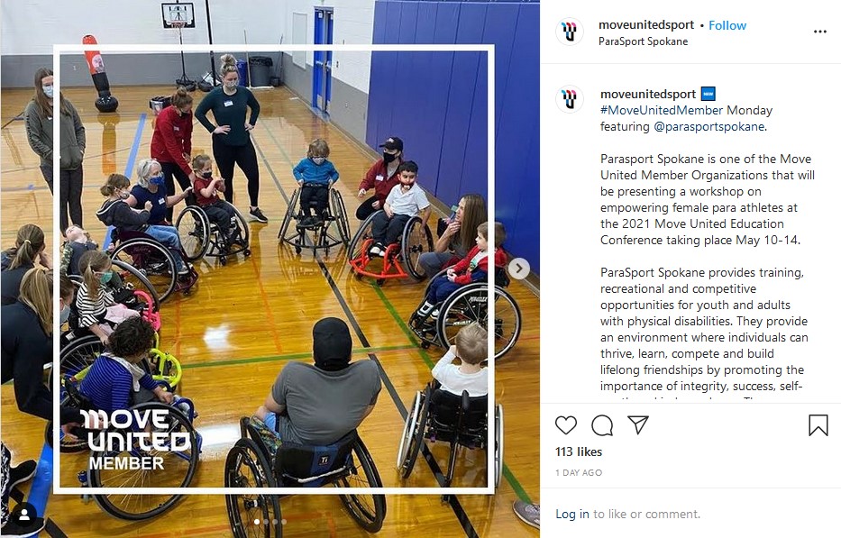 Move United Member Monday Instagram Post for ParaSport Spokan