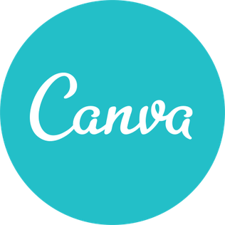 Canva logo, aqua circle