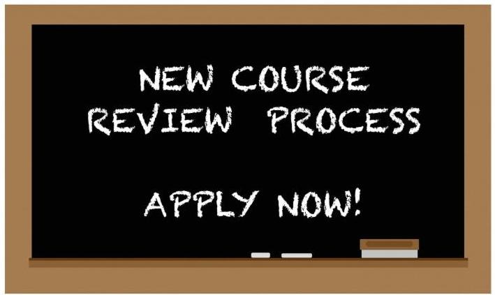 Chalkboard with course review process
