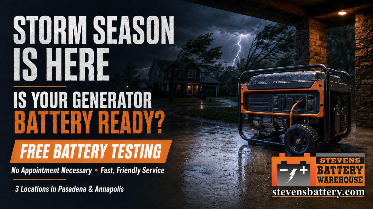 Storm season is here. Is your generator battery ready?