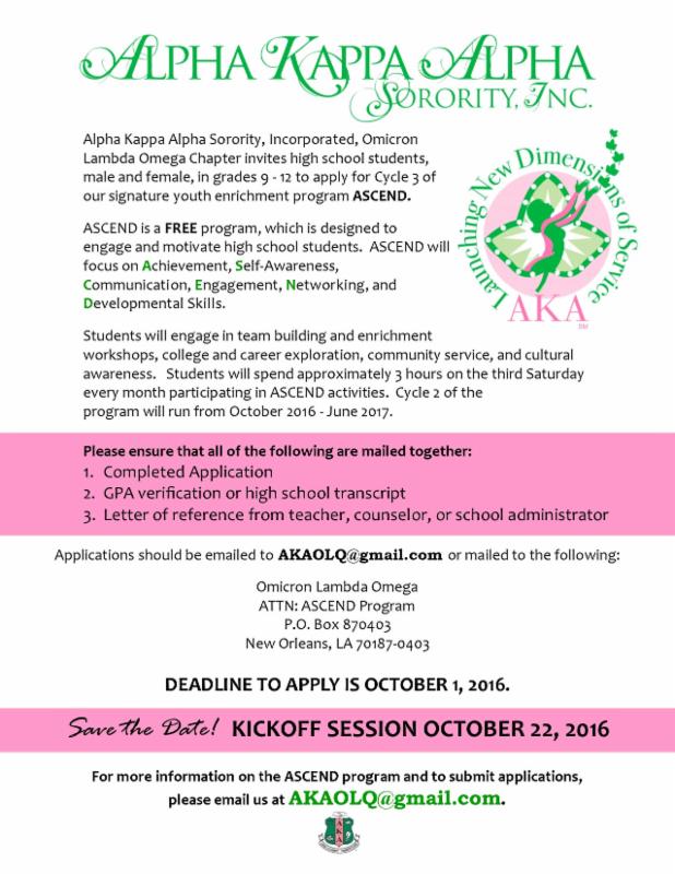 AKA Sorority Invites High School Students To Apply For
