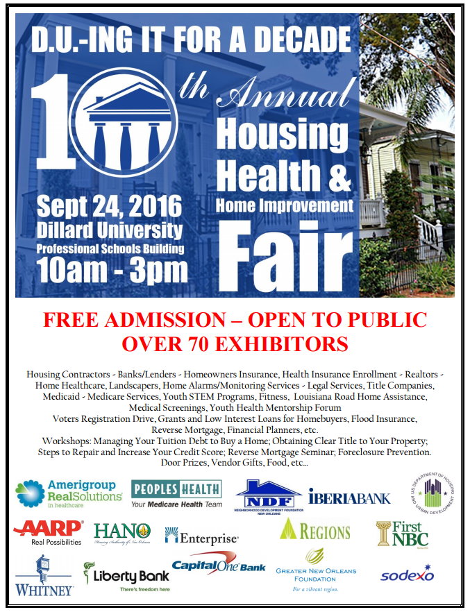Dillard University 10th Annual Housing, Health & Home Improvement Fair