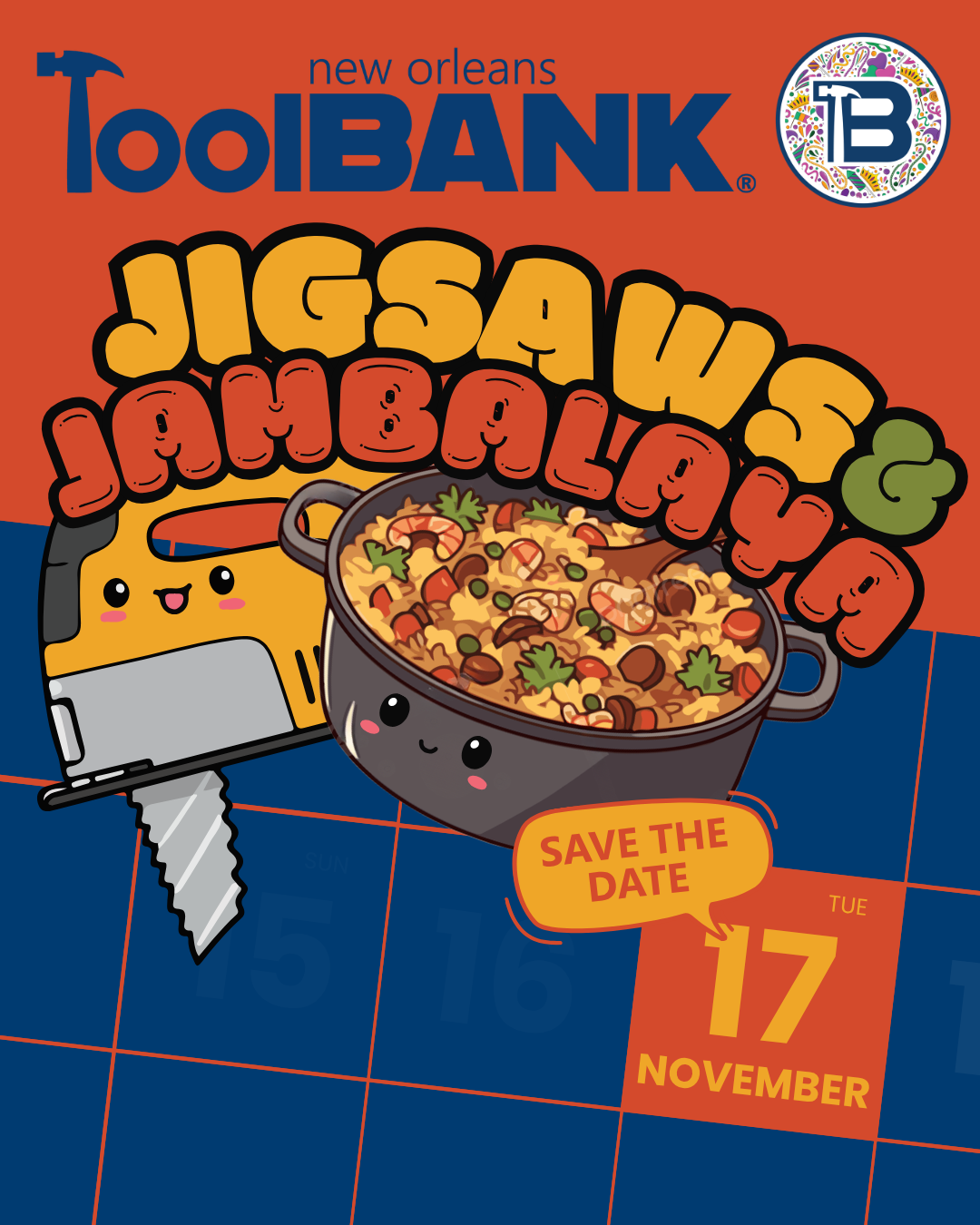 New Orleans ToolBANK Jigsaws & Jambalaya Save The Date