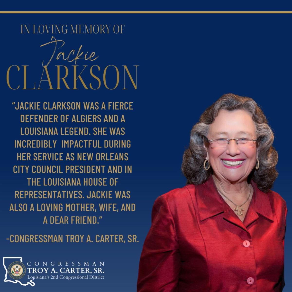 Congressman Carter - Jackie-Clarkson-Statement