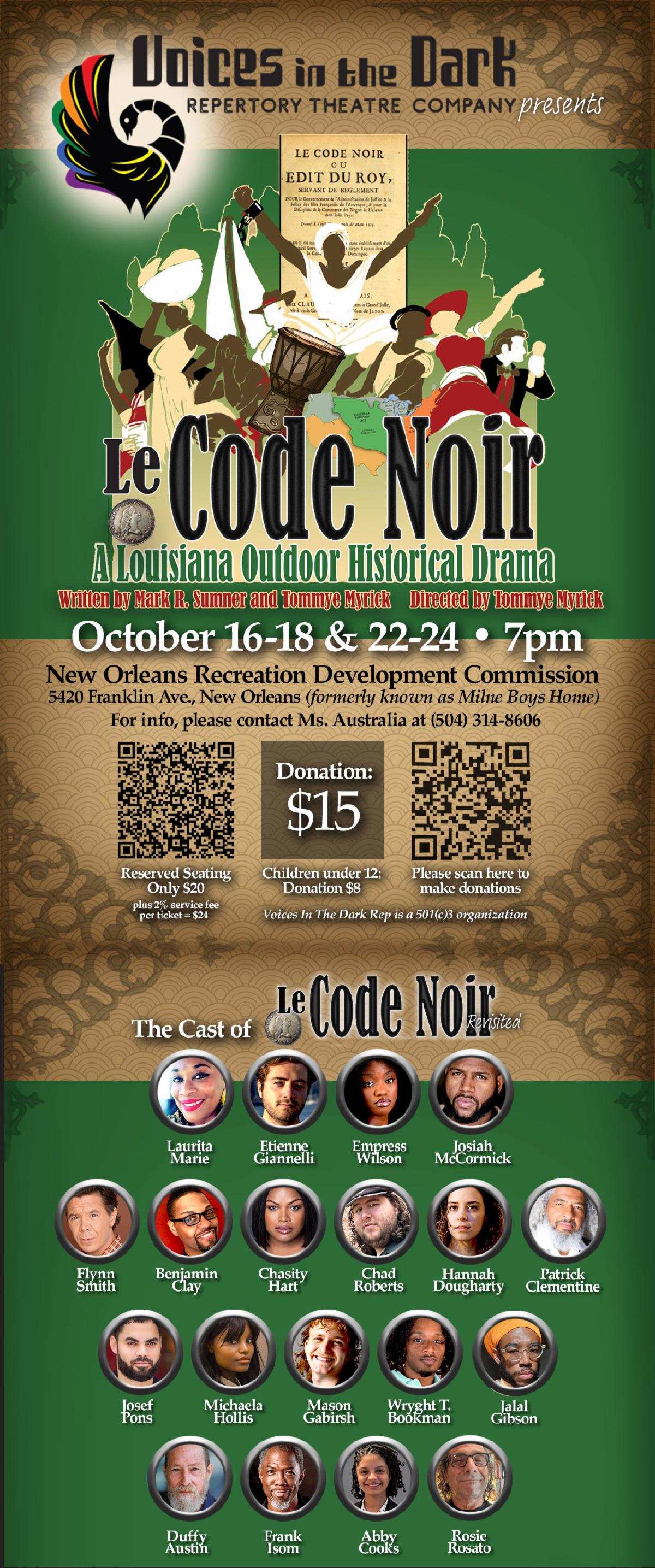 New flyer to add Le Code Noir
