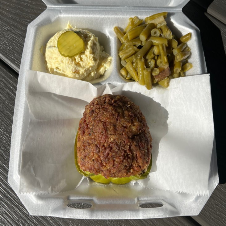 Lil Dizzys Cafe - Stuffed-Bell-Pepper--potato-greens