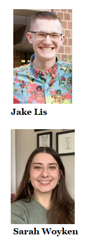 Stacked headshot photos of Jake Lis and Sarah Woyken, research assistants.