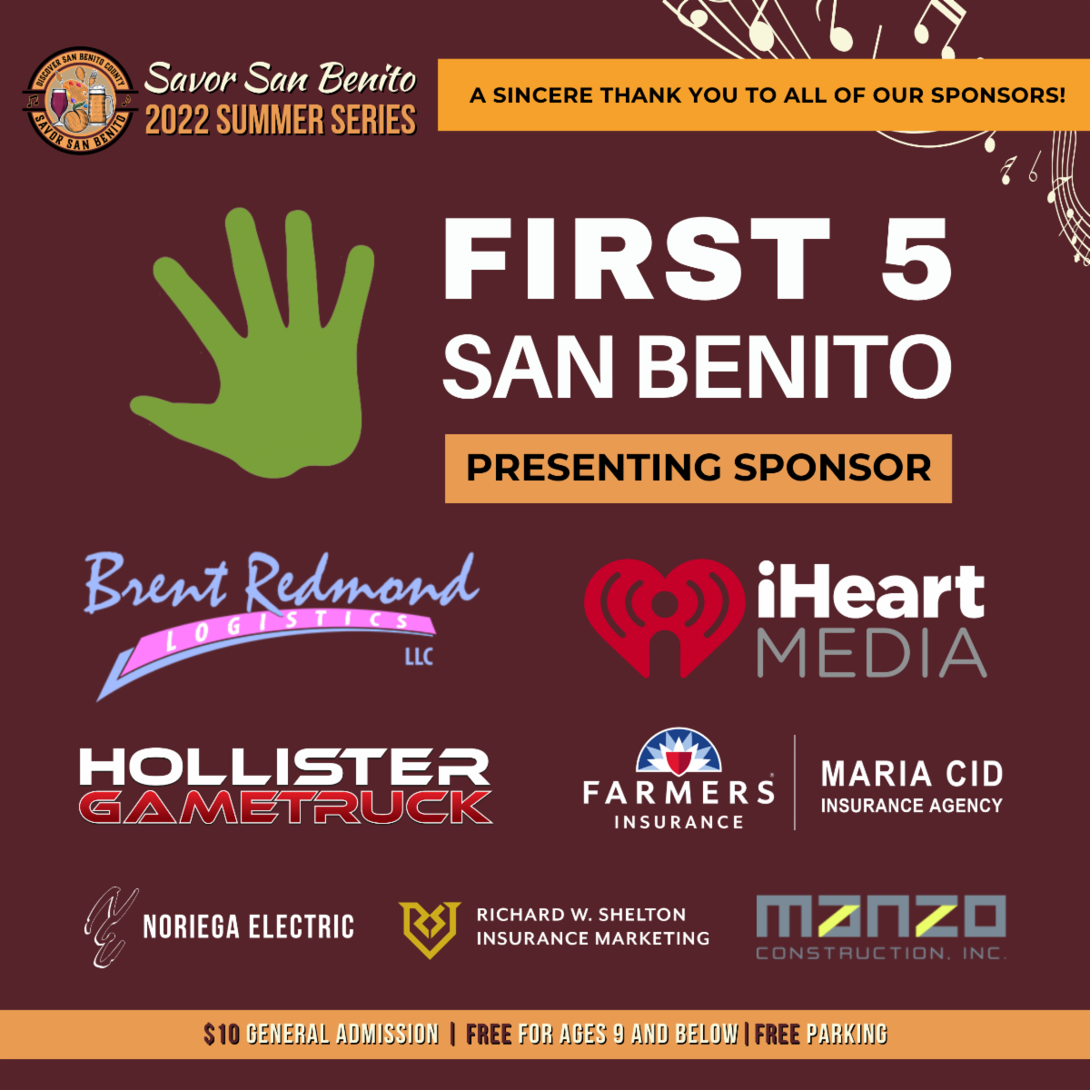 🍑🎶🌻Savor San Benito Summer Series FINALE! Sunday, September 4, 2022