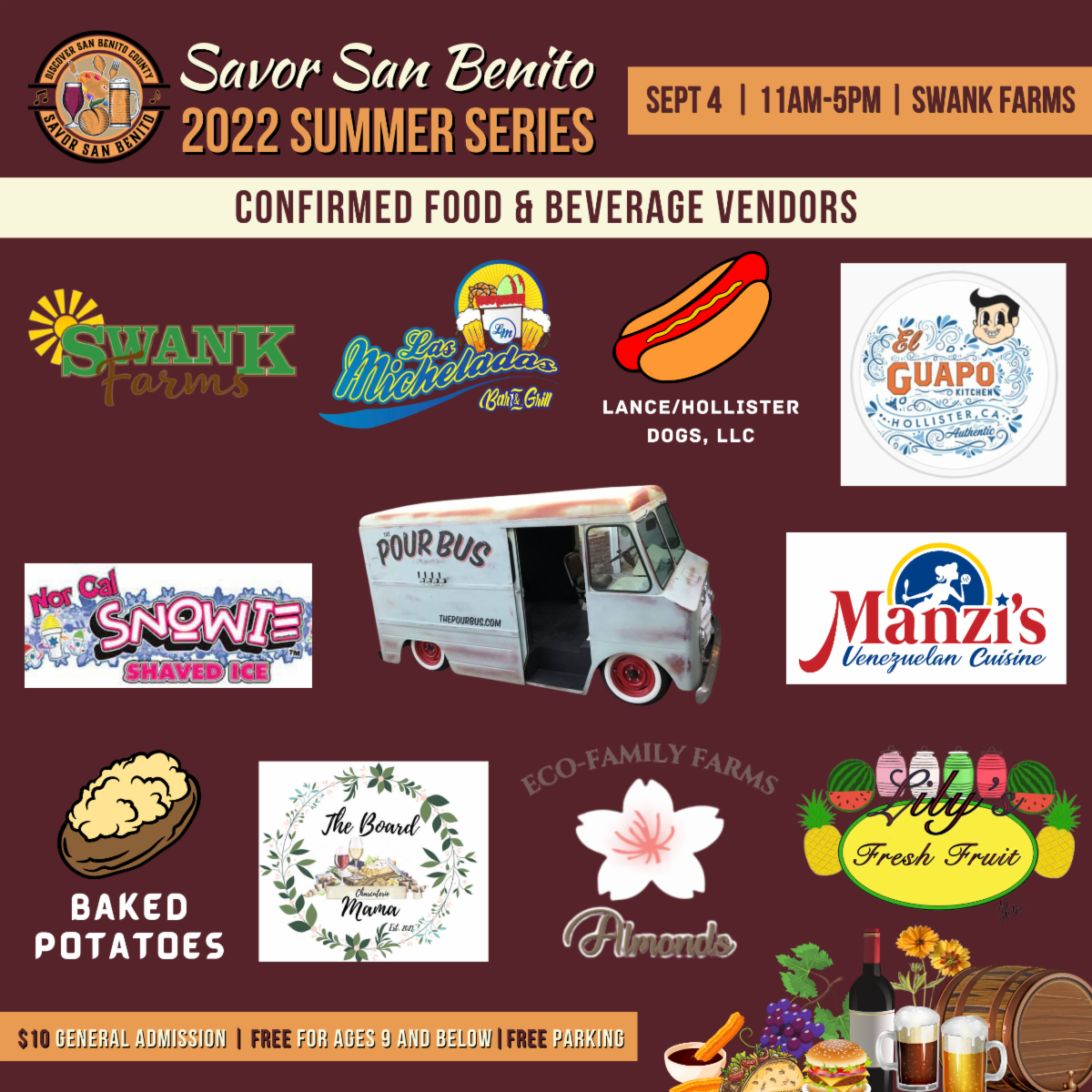 🍑🎶🌻Savor San Benito Summer Series FINALE! Sunday, September 4, 2022