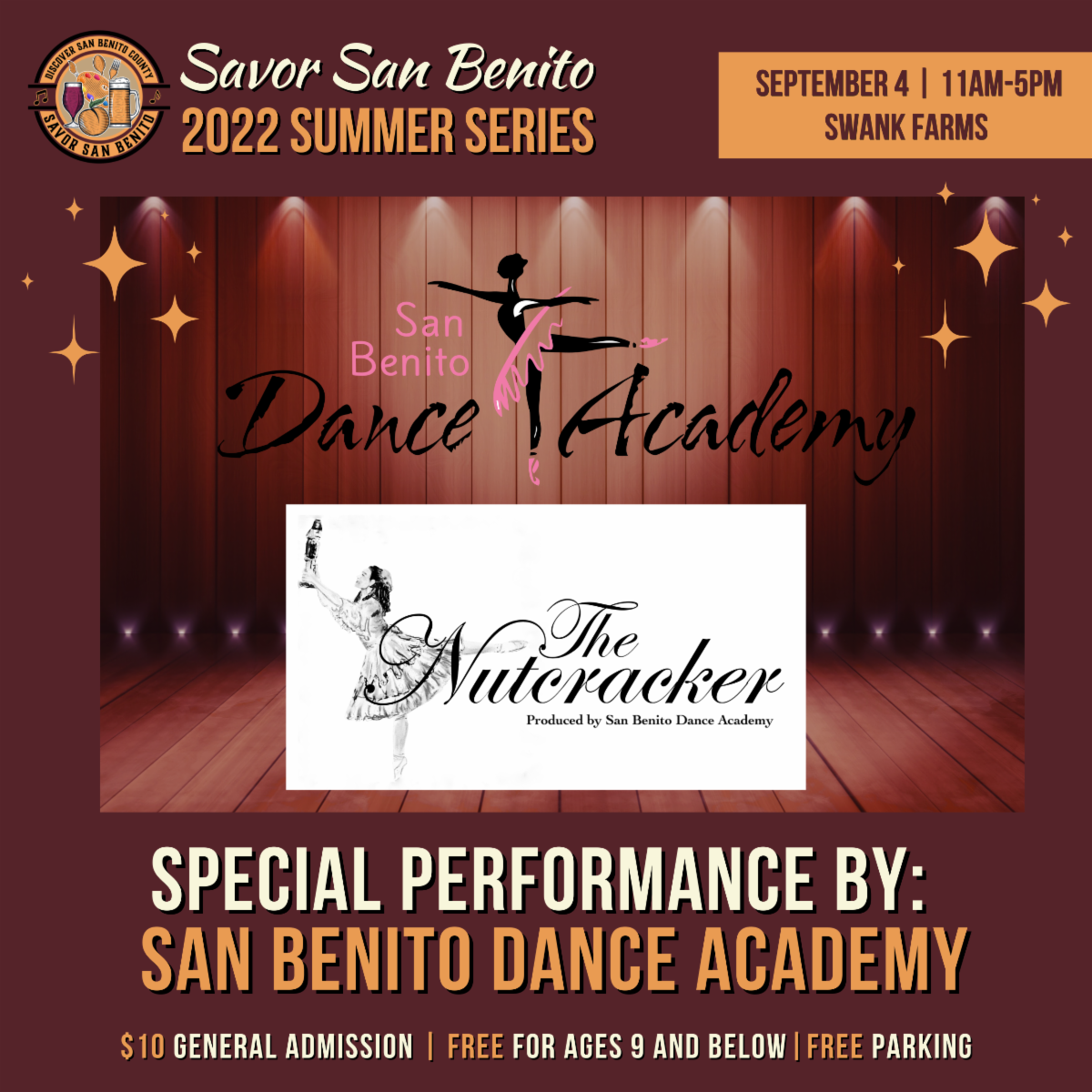 🍑🎶🌻Savor San Benito Summer Series FINALE! Sunday, September 4, 2022
