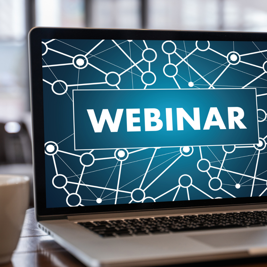 webinar on a laptop