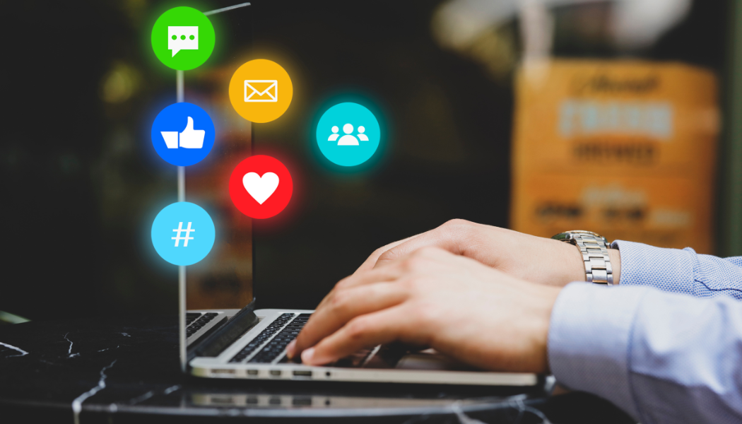 Person working on a laptop