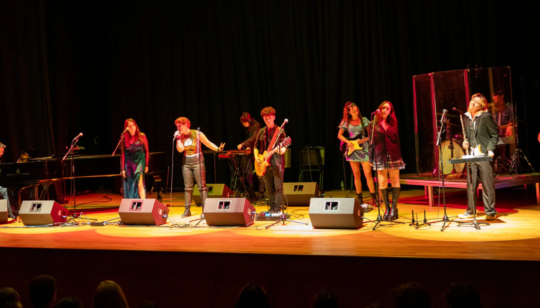 students performing at a concert