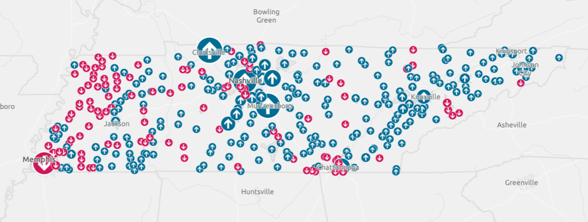 View map full screen - Explore an interactive map of the newly released Vintage 2022 Population Estimates for each Tennessee city and town.