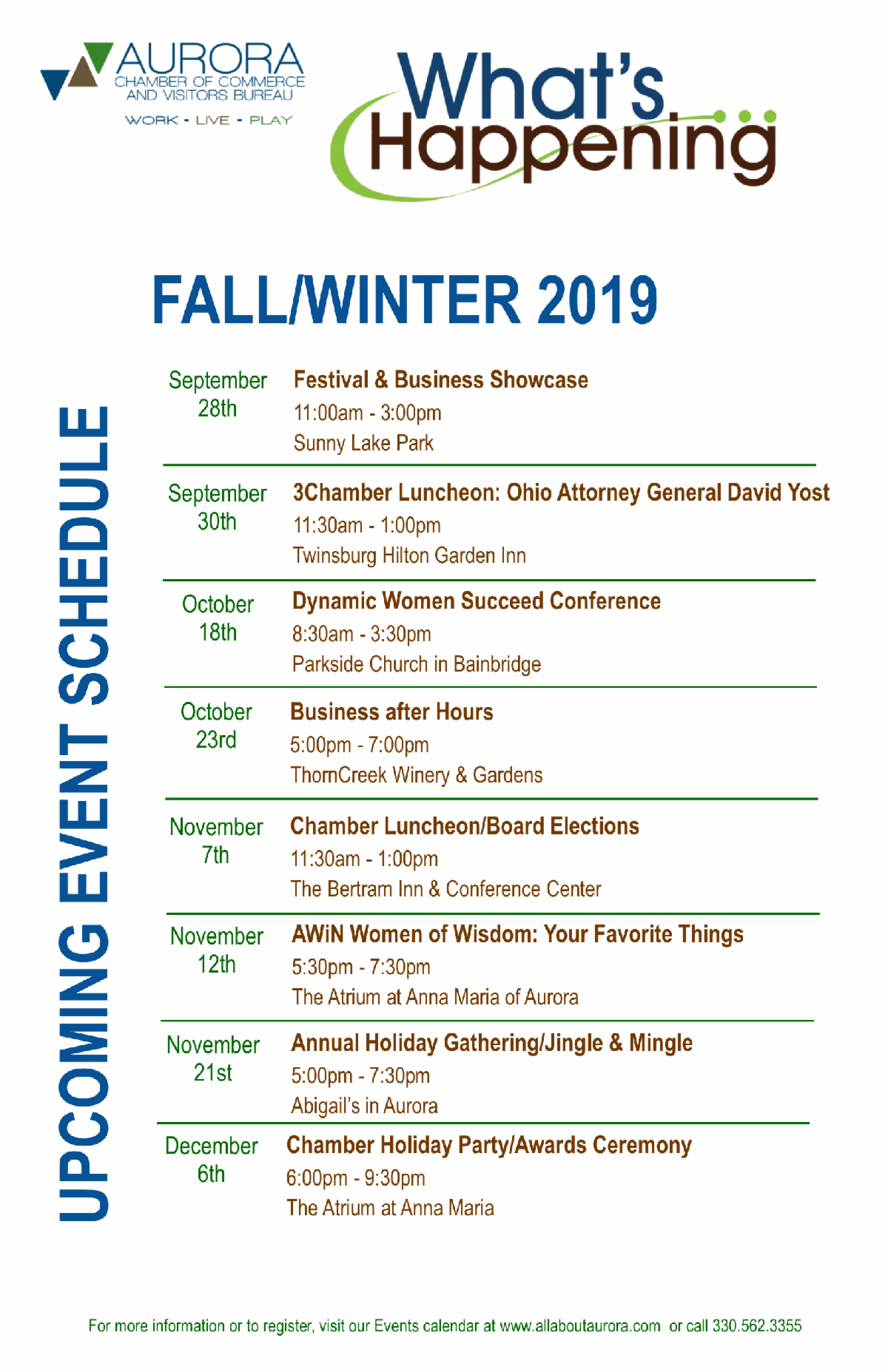 Aurora Chamber of Commerce October Newsletter