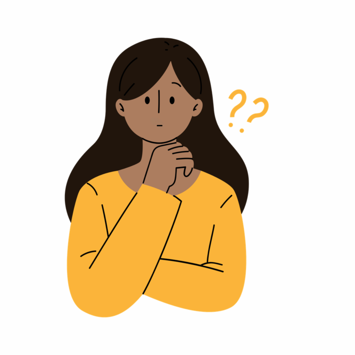 Person thinking or questioning