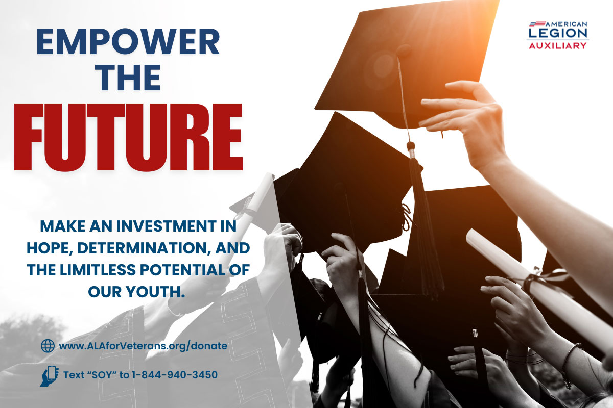 Students raising graduation caps. Spirit of Youth Scholarship 