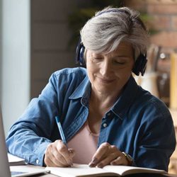 Woman taking notes
